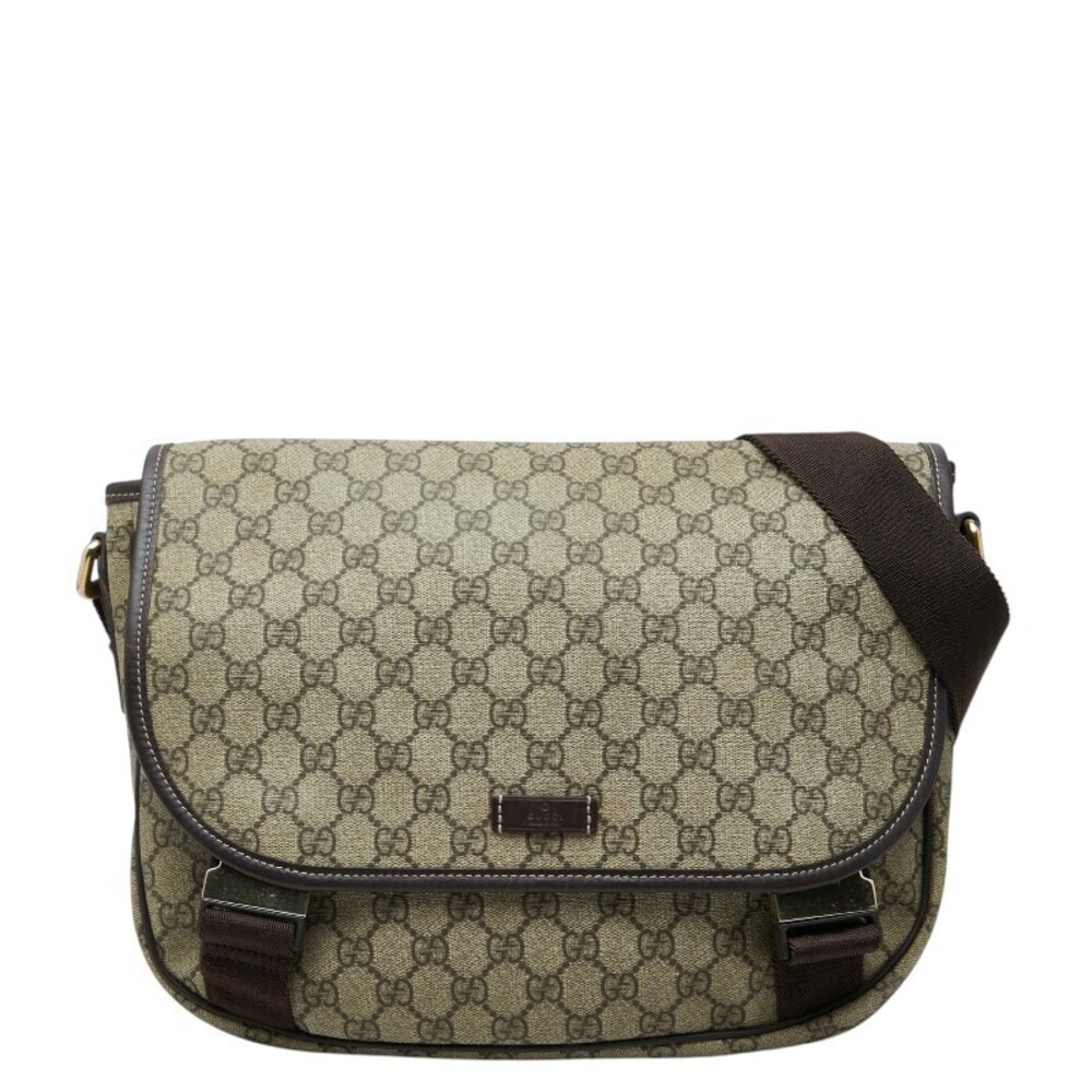 Gucci GG Supreme Crossbody Bag Beige Cream Leather